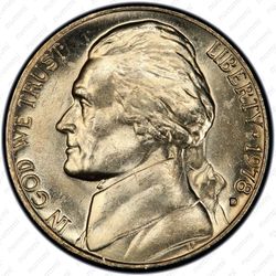 5 центов 1978, Томас Джефферсон - Аверс