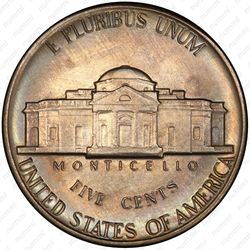 5 центов 1981, Томас Джефферсон - Реверс