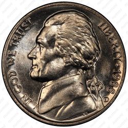 5 центов 1988, Томас Джефферсон - Аверс