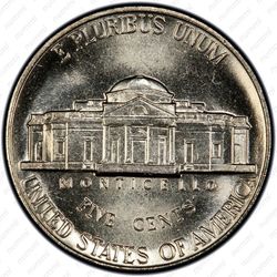 5 центов 1989, Томас Джефферсон - Реверс