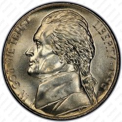 5 центов 1996, Томас Джефферсон - Аверс