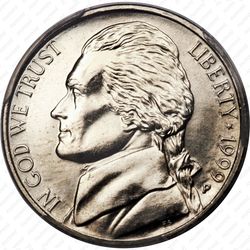 5 центов 1999, Томас Джефферсон - Аверс