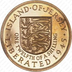 1/12 шиллинга 1945, Освобождение (королева Елизавета II (выпуск 1954 года))