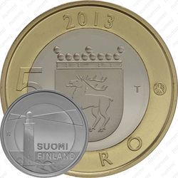 5 евро 2013, маяк острова Сельскер