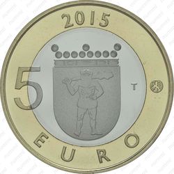 5 евро 2015, северный олень - Аверс