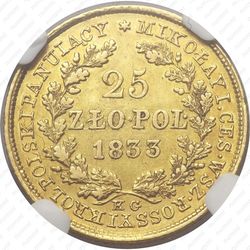 25 злотых 1833, KG - Реверс