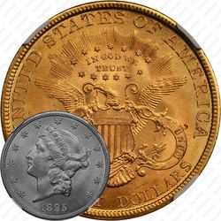20 долларов 1895, голова Свободы