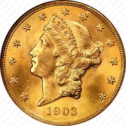 20 долларов 1903, голова Свободы