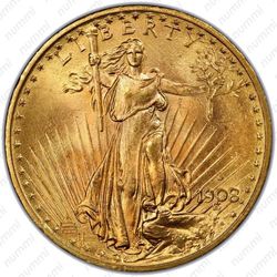 20 долларов 1908, двойной орёл