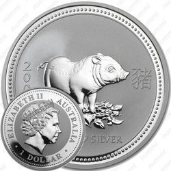 1 доллар 2007, год свиньи