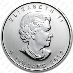 5 долларов 2012, кленовый лист