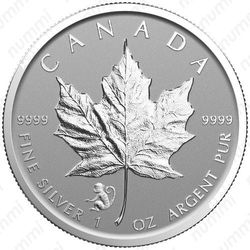 5 долларов 2016, год обезьяны (Canadian Silver Maple Leaf (кленовый лист))
