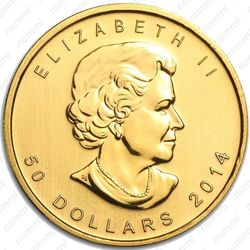 50 долларов 2014, кленовый лист