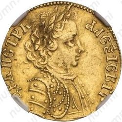 1 червонец 1703, голова меньше, "ПОВЕЛIТЕЛЬ" - Аверс