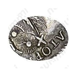 1 рубль 1723, OK, поясной портрет в горностаевой мантии, средний Андреевский крест, над головой розетка