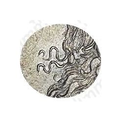 1 рубль 1729, тип 1728 года, с двумя лентами в волосах, со звездой на груди