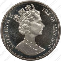 1 крона 1990, бездомная кошка - Аверс