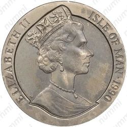 1 крона 1990, Чёрный пенни - Аверс