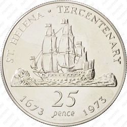 25 пенсов 1973, парусный корабль