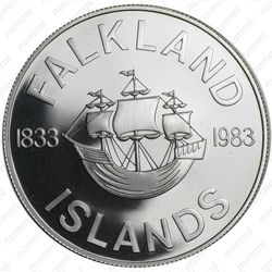 50 пенсов 1983, парусный корабль