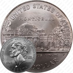 1 доллар 1993, Томас Джефферсон
