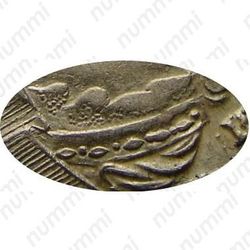 1 рубль 1733, без броши на груди, без локона волос за ухом