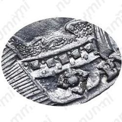 1 рубль 1733, с брошью на груди, локон волос за ухом, особый портрет