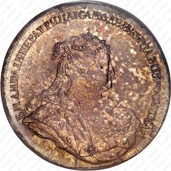 1 рубль 1738, петербургский тип, без обозначения монетного двора, орел петербургского типа, крест державы не касается крыла