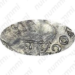 1 рубль 1742, ММД, широкий бюст, край корсажа прямой