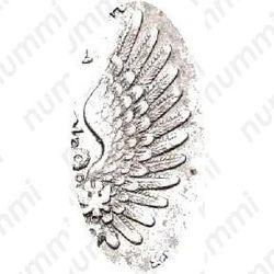 1 рубль 1734, тип 1734 года, орёл особого рисунка, в крыле орла 13 перьев, реверс: дата разделена короной - Детали