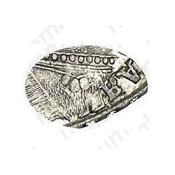 1 рубль 1736, тип 1735 года, с кулоном на груди, две ленты наплечника на левом плече