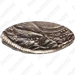 1 рубль 1738, московский тип, 5 жемчужин в прическе