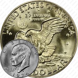 1 доллар 1974, доллар Эйзенхауэра, серебро