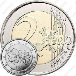 2 евро 2001, M, регулярный чекан Финляндии