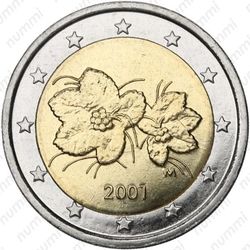 2 евро 2001, M, регулярный чекан Финляндии - Аверс