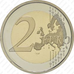 2 евро 2009, 10 лет союзу (Испания) - Реверс