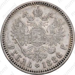 1 рубль 1886, голова большая, гурт гладкий - Гурт