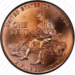 1 цент 2009, юность Линкольна - Реверс