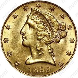 5 долларов 1899, голова Свободы