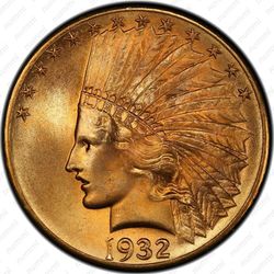 10 долларов 1932, голова индейца
