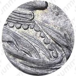 полтина 1721, портрет в наплечниках, с пальмовой ветвью на груди, над головой крест