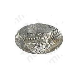 полтина 1735, с кулоном из 3 жемчужин на груди