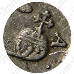 полтина 1737, тип 1735 года, с кулоном на груди, крест державы узорчатый