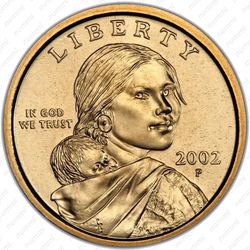 1 доллар 2002, Сакагавея - Аверс
