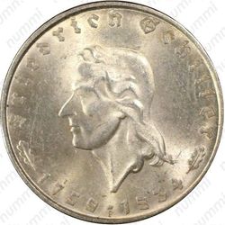 2 рейхсмарки 1934, Фридрих Шиллер