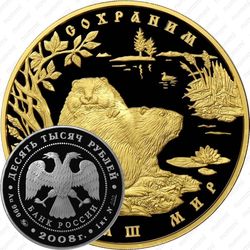 10000 рублей 2008, бобр