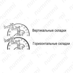 10 копеек 2001, СП, поперечные складки