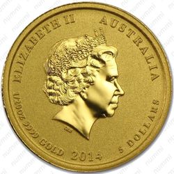 5 долларов 2014, год лошади