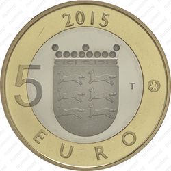 5 евро 2015, горностай - Аверс