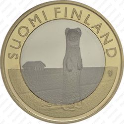 5 евро 2015, горностай - Реверс